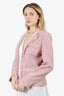 Weekend Max Mara Pink Cotton Blend Tweed Blazer Size 10