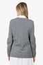 Oscar De La Renta Grey Cashmere Crystal Embellished Cardigan Size L