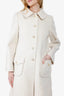 Gucci Off-White Wool Double Breasted Coat Size 44