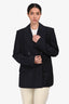 Tibi Navy Curved Hem Double Breasted Blazer Size 4