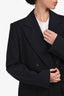 Tibi Navy Curved Hem Double Breasted Blazer Size 4