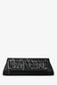 Saint Laurent Black Leather Silver Tone Safety Pin Clutch