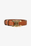 Celine Brown Leather Triomphe Belt Size 80