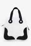 Pre-Loved Chanel™ 2003-04 Black/White Canvas Marshmallow CC Handle Bag