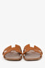 Hermès Gold Epsom Leather 'Oran' Sandals Size 39