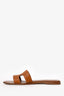 Hermès Gold Epsom Leather 'Oran' Sandals Size 39