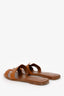 Hermès Gold Epsom Leather 'Oran' Sandals Size 39