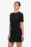 Theory Cotton Black Short Sleeve Dress Size S