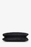 Fendi Black FF Zucca Beaded Lizard Trimmed Baguette