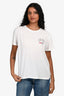 Saint Laurent White Cotton 'No Smoking' Letter Print T-Shirt Size XS