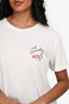 Saint Laurent White Cotton 'No Smoking' Letter Print T-Shirt Size XS