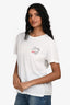 Saint Laurent White Cotton 'No Smoking' Letter Print T-Shirt Size XS