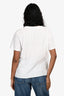 Saint Laurent White Cotton 'No Smoking' Letter Print T-Shirt Size XS