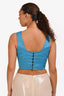 Guizio Blue Satin Crystal Embellished Corset Top Size Large