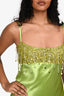 Asta Resort Green Linen/Silk Sequin Embellished 'Yasmin' Mini Dress Size S