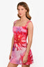 Miaou Pink Mesh Floral Mini Dress Size S