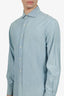 Brunello Cucinelli Blue Cotton Button Down Shirt Size M Mens
