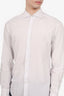 Brunello Cucinelli White Striped Cotton Button Down Shirt Size M Mens