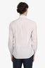 Brunello Cucinelli White Striped Cotton Button Down Shirt Size M Mens
