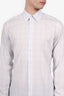 Prada White/Blue Checkered Cotton Button Down Shirt Size 39 Mens