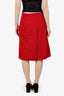 Prada Red Wool Midi Skirt Size 46