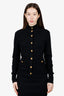 Pre-Loved Chanel™ Chanel Black Cashmere CC Gold Button Cardigan Size 40