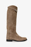 Hermès Etoupe Supple Suede Jumping Boots Size 39