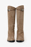 Hermès Etoupe Supple Suede Jumping Boots Size 39