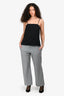 Brunello Cucinelli Light Grey Cotton Blend Straight Leg Trousers Size 6 US