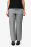 Brunello Cucinelli Light Grey Cotton Blend Straight Leg Trousers Size 6 US