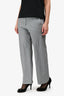 Brunello Cucinelli Light Grey Cotton Blend Straight Leg Trousers Size 6 US
