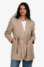 Ba&sh Beige Wool Pinstrip 'Tara' Belted Jacket Size XS