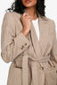 Ba&sh Beige Wool Pinstrip 'Tara' Belted Jacket Size XS