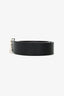 Burberry Black/Brown Reversible Leather Silver Tone 'TB' Buckle Belt Size 34/85