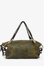 Gucci Green Leather Bamboo Bar Tote Bag