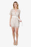 Sandro Beige Lace Pattern V-Neck Romper Size 40