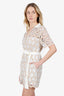 Sandro Beige Lace Pattern V-Neck Romper Size 40
