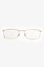 Brunello Cucinelli Titanium and Horn Frame Glasses With Clip-on Sun Lens