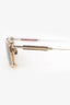 Brunello Cucinelli Titanium and Horn Frame Glasses With Clip-on Sun Lens