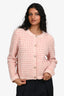 Maje Pink Tweed Style Button-Up Cardigan Size 2