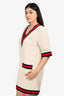 Gucci 2018 Cream Trim Detailed V-Neck Dress Size 44