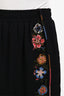 Chloe Black Satin Floral Embroidered Skirt Estimated Size M/L