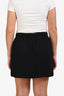 Chloe Black Satin Floral Embroidered Skirt Estimated Size M/L