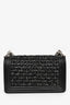 Pre-loved Chanel™ 2017 Black Leather Tweed Medium Boy Bag