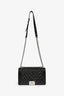 Pre-loved Chanel™ 2017 Black Leather Tweed Medium Boy Bag
