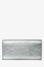 Saint Laurent Silver Metallic Leather Cassandre Clutch