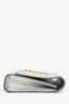 Saint Laurent Silver Metallic Leather Cassandre Clutch