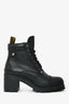 Miu Miu Black Leather Platform Lace Up Combat Boots Size 39