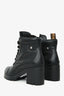 Miu Miu Black Leather Platform Lace Up Combat Boots Size 39