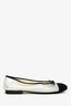 Pre-Loved Chanel™ 2018 Black/Silver Iridescent Ballerina Flats Size 38